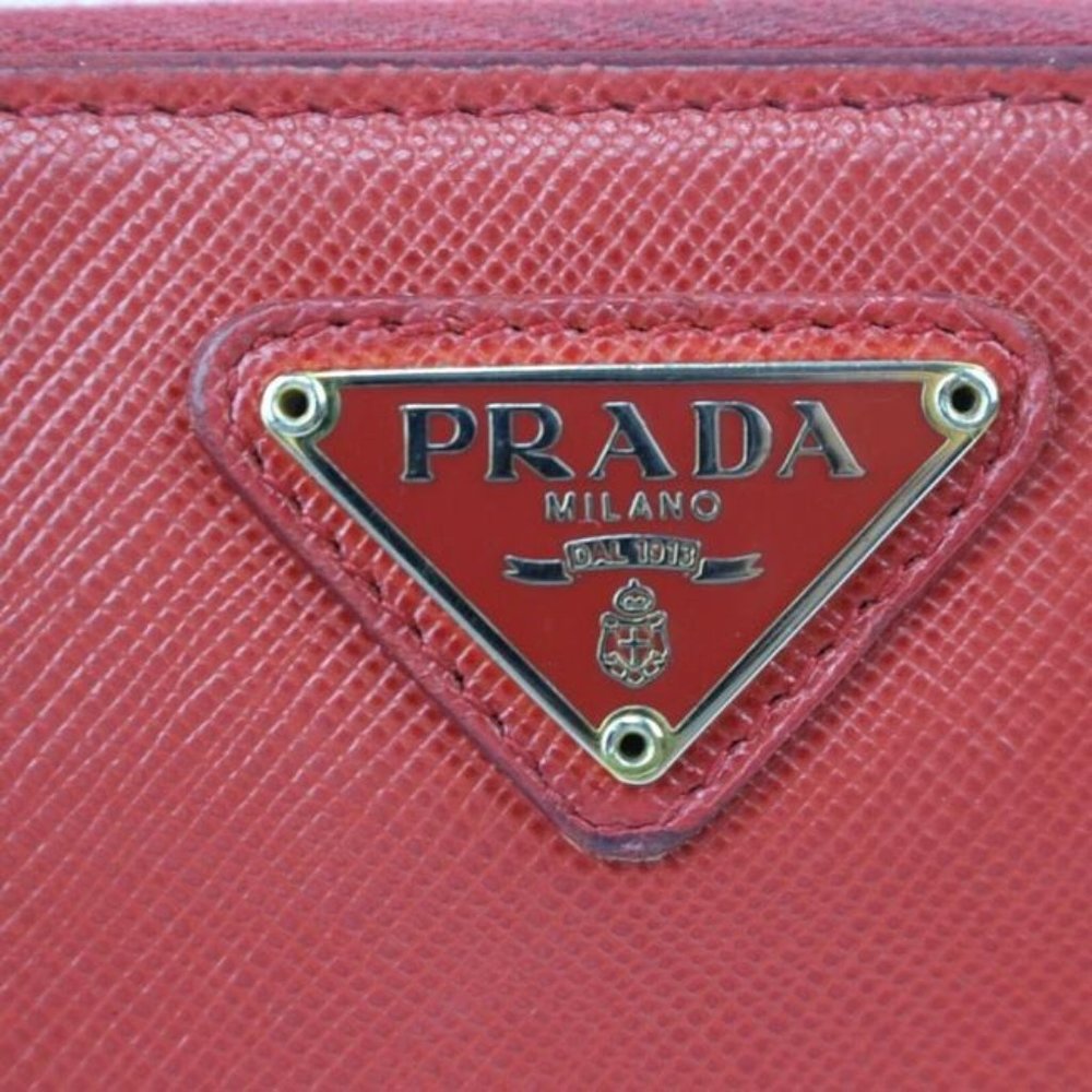 PRADA True Red Saffiano Leather XL Zip Around - Picture 4 of 8